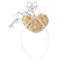 Playful Leopard Plush Key Organiser Charm With Romance-Yellow