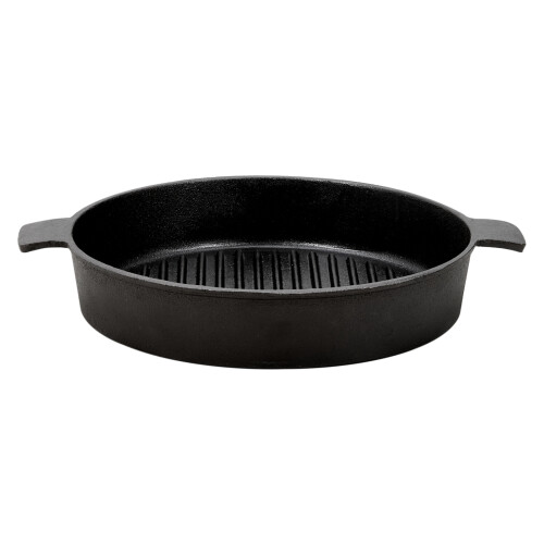 27cm Round Cast Iron Grill Pan with Two Handles 2