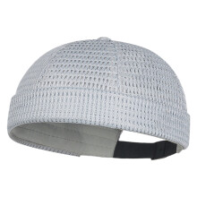 Brimless Docker Hat With Hollowout Mesh Design-Light Gray