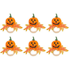 Ronds de serviette citrouille d'Halloween (lot de 6)