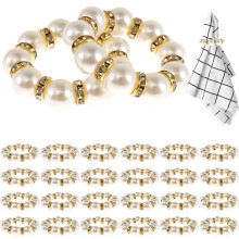 Ronds de serviette en perles – 24 pièces, diamètre extérieur 4 cm
