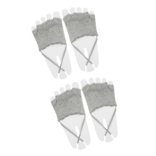 Lot de 2 chaussettes séparatrices d'orteils en coton-Gris ouvert