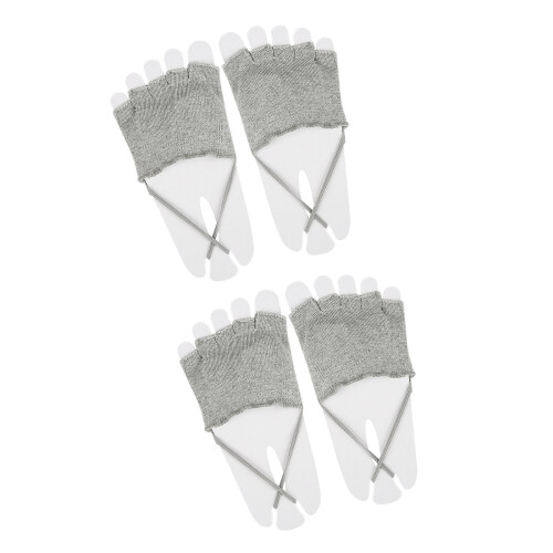 Lot de 2 chaussettes séparatrices d'orteils en coton-Gris ouvert