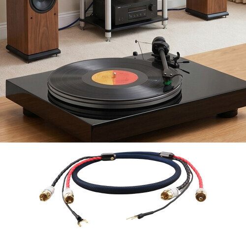 Hifi Phono 2RCA Cable With Silver Plated Conductors For-3 m 2
