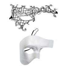 Paar Maskerades Masker Halloween Kostuum Masker Mardi-Zilver