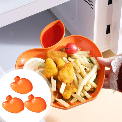 3Pack Orange Plastic Dinner Plates8.66x6.88in 1