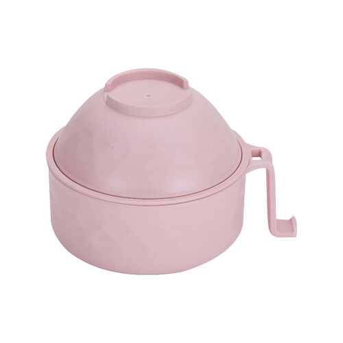Microwave Ramen Bowl Set Pink 6-Piece with Lid 1