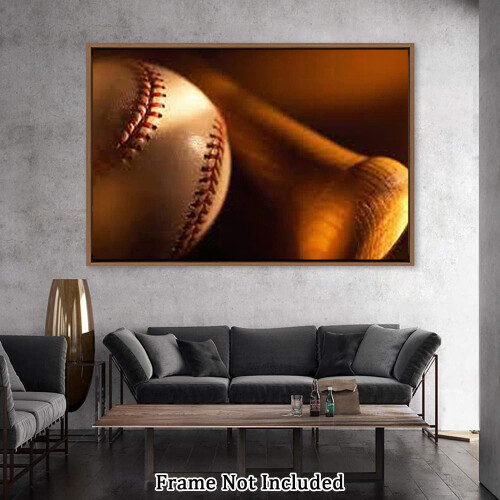 Abstract Baseball Canvas Wall Art 28x42 inch 1