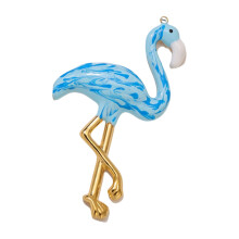 Multicolor Flamingo Bird Pendant Stainless Steel Craft-Blue