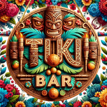 1 Stück klassisches Tiki-Bar-Schild aus Holz, 8x8 Zoll