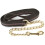 (One Size, Black/Grey) Hy Soft Webbing Lead Rein With Chain 1