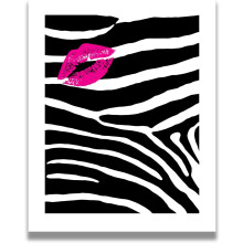 Kunstdruck mit Zebra-Motiv in Pink, 11 x 14 Zoll