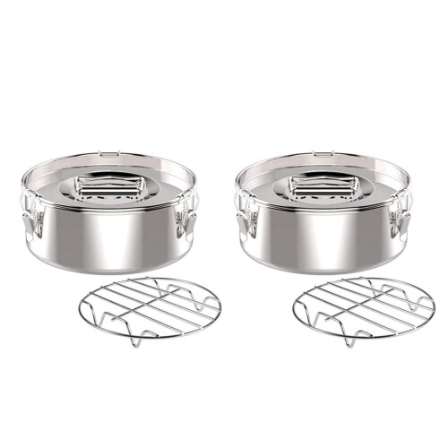 Flanform i rostfritt stål med lock, 2-pack