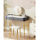 Beliani Dressing Table with Mirror and Stool SURIN LED Grey 2