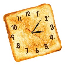 Horloge murale amusante à pain grillé, à piles, pour-38cm