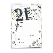 Firework 21st Birthday Invitations Pack of 20