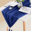 Caminho de mesa decorativo em chiffon azul acinzentado, 74 x 305 cm (29 x 120 polegadas). 2
