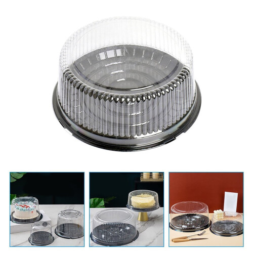 8-inch Clear Plastic Cake Boxes with Lids (10 pcs) 1