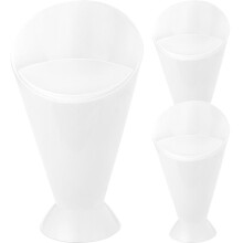 Ensemble de 3 gobelets à frites – Bol à snacks en plastique blanc
