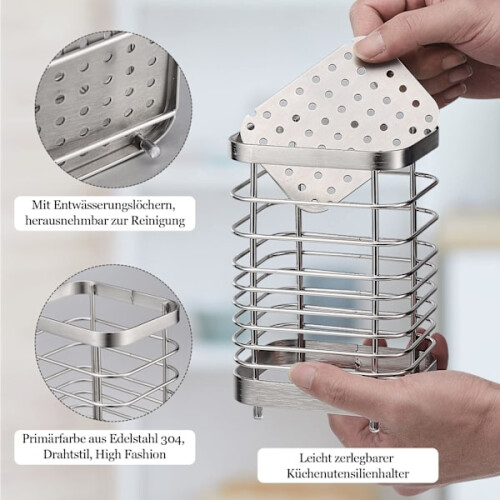 Porte-ustensiles de cuisine en acier inoxydable 2