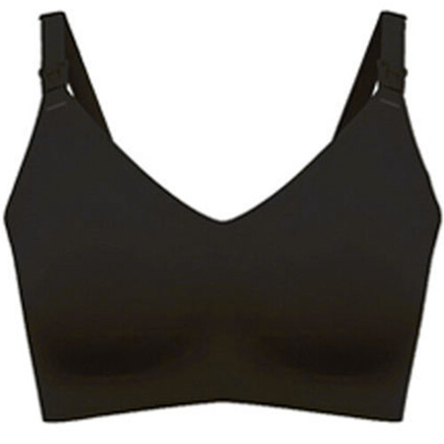 Nursing Maternity Bra Seamless Design Breathable Nylon-Black L