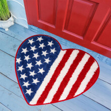 Patriottische welkomstmat met rubberen achterkant, 18x30 inch