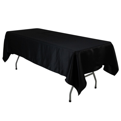 Black Lamour Satin Rectangular Tablecloth 60 x 102 in 2