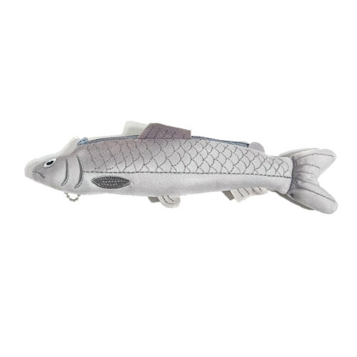 Furry Fish Pencil Case Large Capacity Plush Pen Bag For School