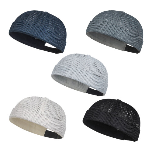 Harbour Hat Brimless Beanies Hat Adjustable Sporty Hat-Beige 1