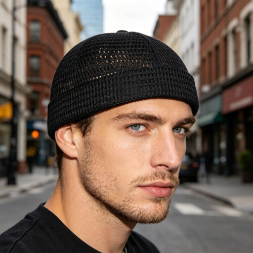 Harbour Hat Brimless Beanies Hat Adjustable Sporty Hat-Beige 2