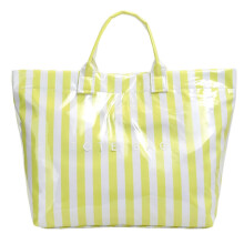 Lightweight Striped Handbag Large Capacity-yellow and whiteness