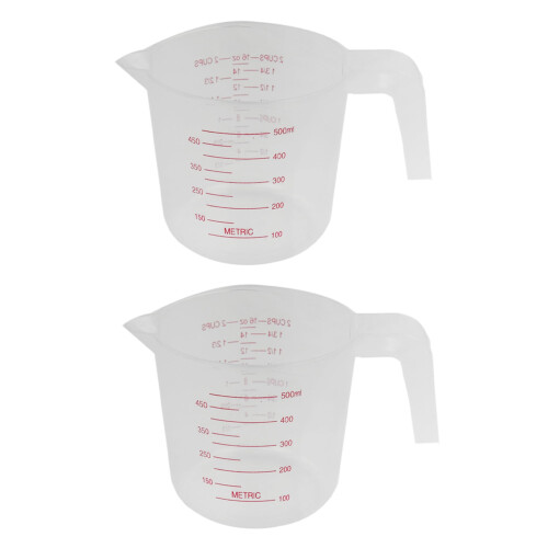 Πλαστικό δοσομετρικό κύπελλο 500ml με λαβή (συσκευασία 2 τεμαχίων)