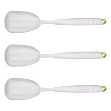 MultiPurpose Sponge Scrubber Brush With Long Handle Straw-Green