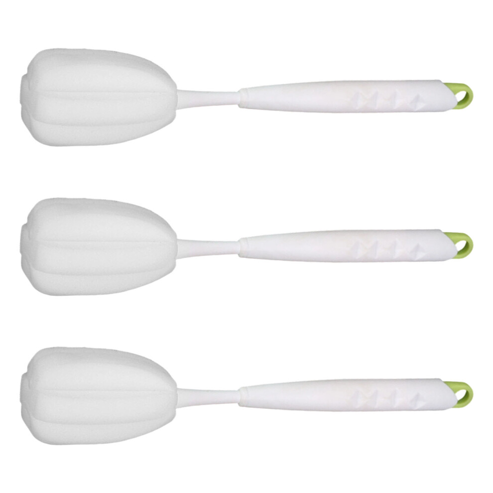 Multipurpose Sponge Scrubber Brush With Long Handle Straw- Green