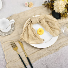 Beige tygservetter i gasväv 50x50cm 6-pack