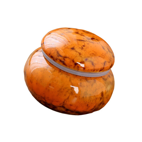 Small Ceramic Urn Cremation Box For Pet and Human Ashes -Orange