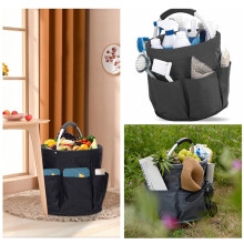 Sac de rangement pliable en tissu Oxford, lot de 6, gris foncé