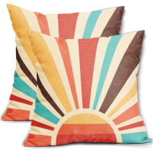 Boho Sunshine Kussenhoezen 20x20 cm Linnen Set van 2