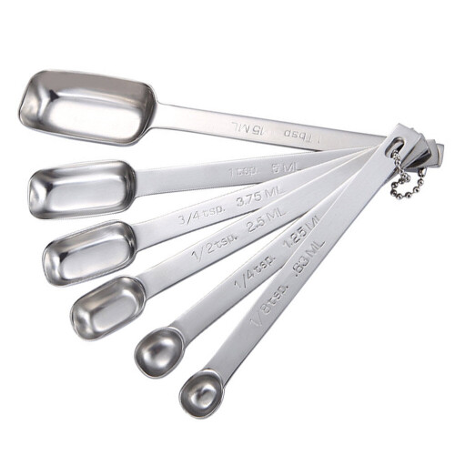 6-teiliges Messlöffel-Set aus Edelstahl