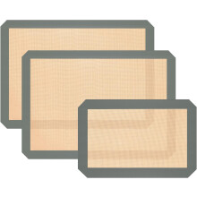 Tapis de cuisson en silicone, lot de 3, antiadhésif et réutilisable