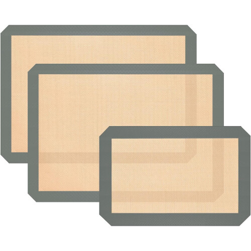 Silikon-Backmatte, 3er-Pack, antihaftbeschichtet, wiederverwendbar