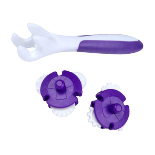 Paarse deegroller set – 3 stuks, 17 cm, plastic