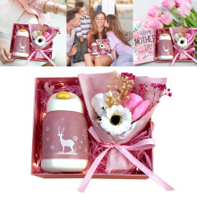 Bouquet de fleurs artificielles, coupe-eau et coffret cadeau