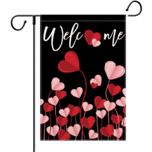 Burlap Valentine's Garden Flag 12.5x18in Double-Sided