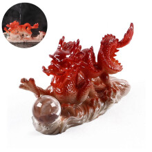 Golden Dragon Tea Pet Resin Statue 15 cm