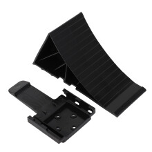 2 Stück schwarze HDPE-Räderkeile mit Montagehalterung