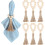 6 ronds de serviette en perles de bois – Style campagnard extensible 1