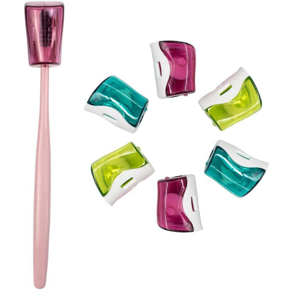 Toothbrush Head Covers with Suction Cup 6 Pcs