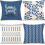 Fodere per cuscini in lino azzurro chiaro, set da 4 pezzi, 45x45 cm 1