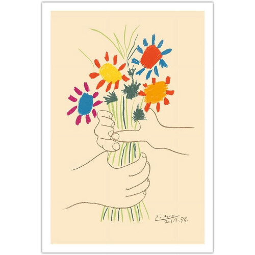 Impressão artística "Buquê de Flores" de Picasso, 30x44 polegadas (76x112 cm).